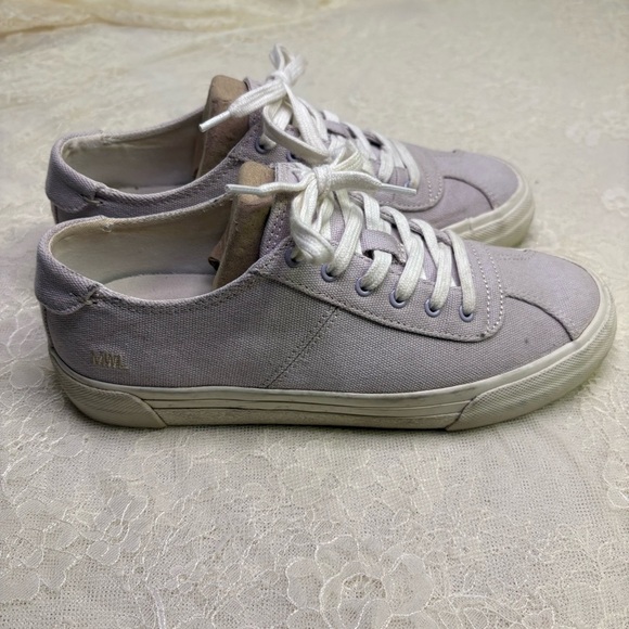 Madewell Womens 7.5 Sidewalk Canvas LowTop Sneakers Pastel Purple Lace Up Spring - Picture 2 of 11